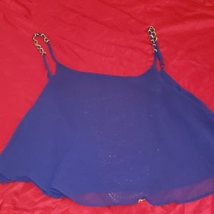 Purple Chiffon Flowy Crop Top